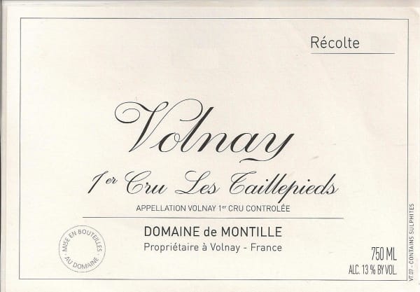 Rượu vang đỏ Domaine de Montille Volnay Les Taillepieds Premier Cru (chai Magnum 1,5 lít) 2008