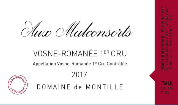 Rượu vang đỏ Domaine de Montille Vosne-Romanee Aux Malconsorts Premier Cru 2017