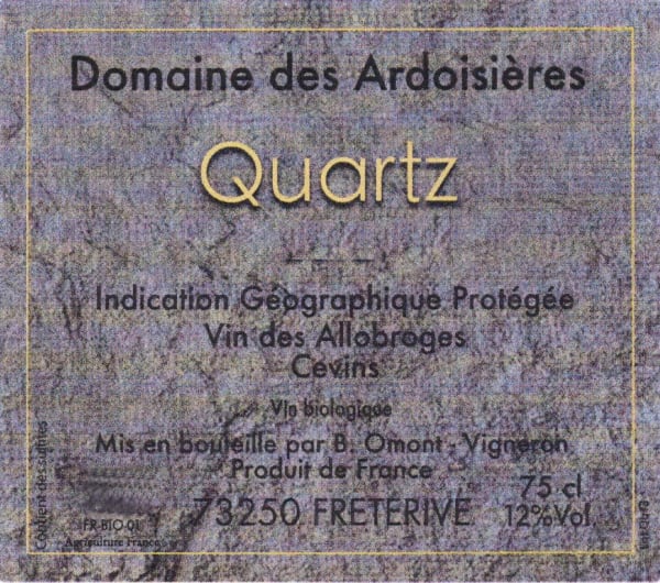 Rượu vang trằng Domaine des Ardoisieres Cuvee Quartz Blanc 2020