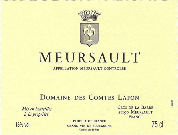 Rượu vang trằng Domaine des Comtes Lafon Meursault 2010