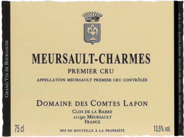 Rượu vang trằng Domaine des Comtes Lafon Meursault Charmes Premier Cru 2020