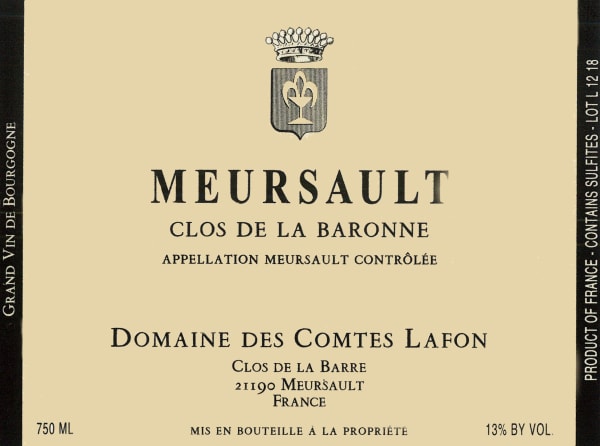 Rượu vang trằng Domaine des Comtes Lafon Meursault Clos de la Baronne 2013