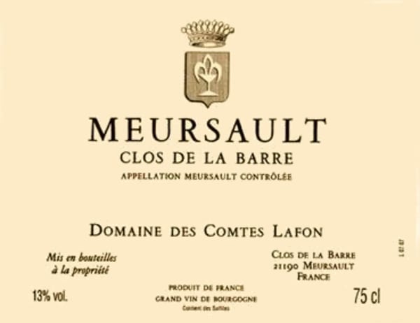 Rượu vang trằng Domaine des Comtes Lafon Meursault Clos de la Barre 2009