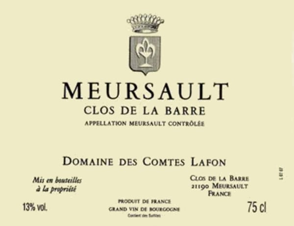 Rượu vang trằng Domaine des Comtes Lafon Meursault Clos de la Barre 2015