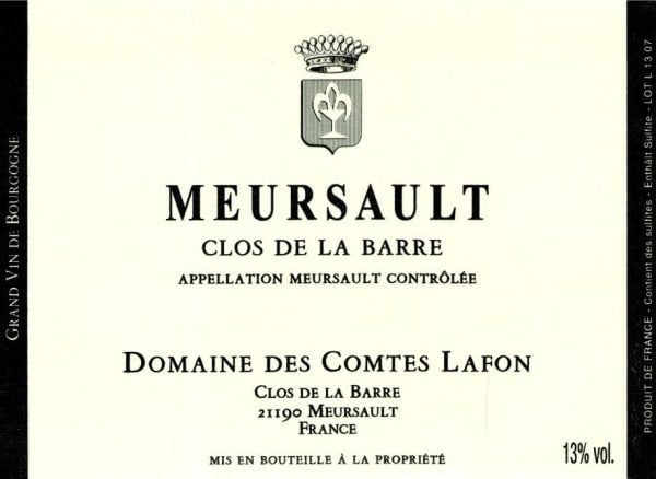 Rượu vang trằng Domaine des Comtes Lafon Meursault Clos de la Barre 2017