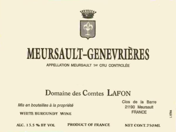 Rượu vang trằng Domaine des Comtes Lafon Meursault Genevrieres Premier Cru 1998