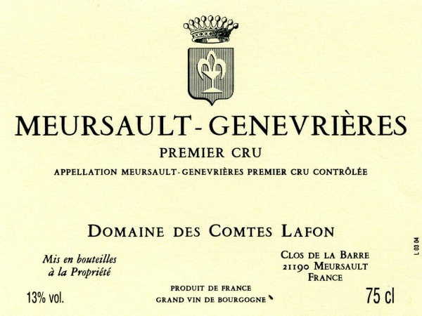 Rượu vang trằng Domaine des Comtes Lafon Meursault Genevrieres Premier Cru 2009