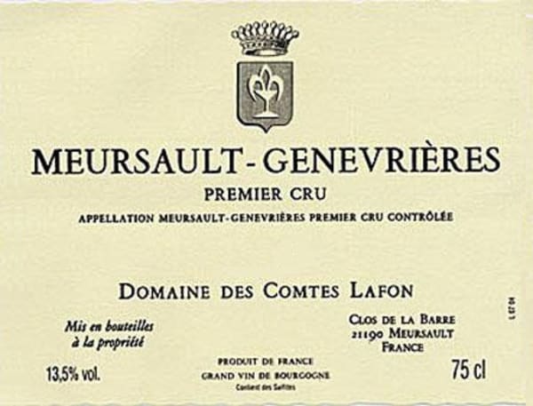Rượu vang trằng Domaine des Comtes Lafon Meursault Genevrieres Premier Cru 2011