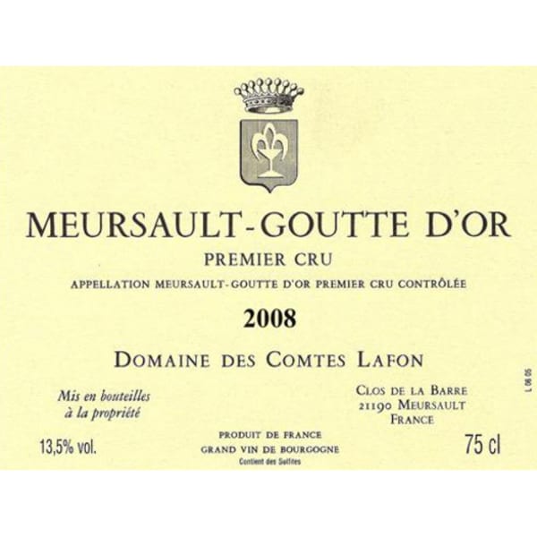 Rượu vang trằng Domaine des Comtes Lafon Meursault Goutte d'Or 2008