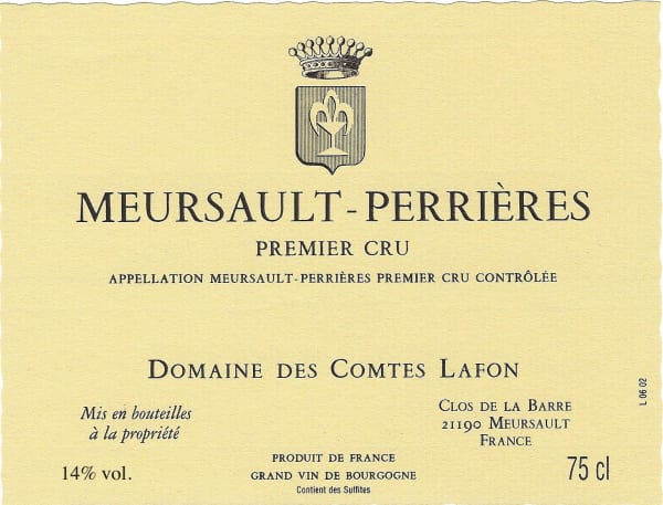 Rượu vang trằng Domaine des Comtes Lafon Meursault Perrieres Premier Cru 2011