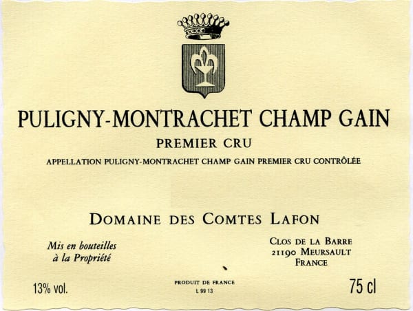 Rượu vang trằng Domaine des Comtes Lafon Puligny-Montrachet Champ Gain Premier Cru 2004