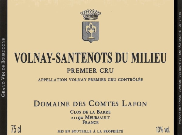 Rượu vang đỏ Domaine des Comtes Lafon Volnay Santenots-du-Milieu Premier Cru 2020