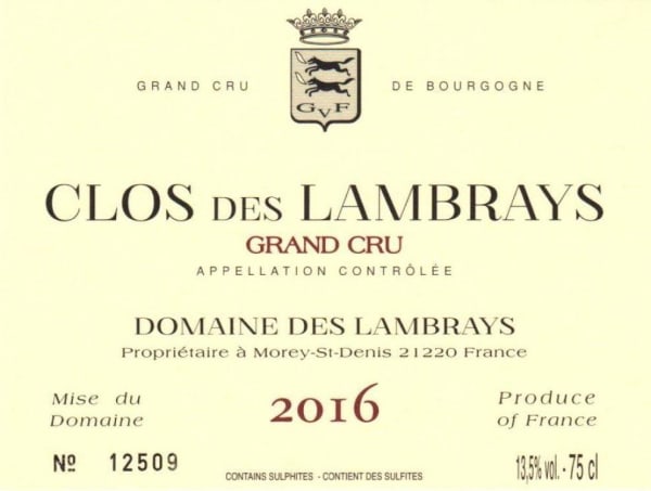 Rượu vang đỏ Domaine des Lambrays Clos Des Lambrays Grand Cru (chai Magnum 1,5 lít) 2016