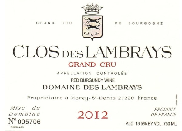 Rượu vang đỏ Domaine des Lambrays Clos des Lambrays Grand Cru 2012
