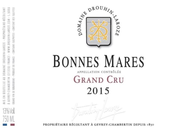 Rượu vang đỏ Domaine Drouhin-Laroze Bonnes Mares Grand Cru 2015