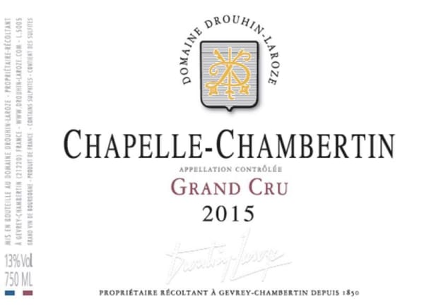 Rượu vang đỏ Domaine Drouhin-Laroze Chapelle-Chambertin Grand Cru 2015