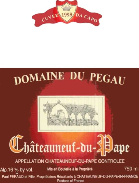 Rượu vang đỏ Domaine du Pegau Chateauneuf-du-Pape Cuvee da Capo (chai Magnum 1,5 lít) 1998