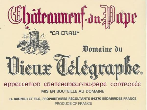 Rượu vang đỏ Domaine du Vieux Telegraphe Chateauneuf-du-Pape La Crau (chai Magnum 1,5 lít) 1998