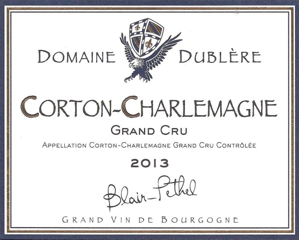 Rượu vang trằng Domaine Dublere Corton-Charlemagne Grand Cru 2013