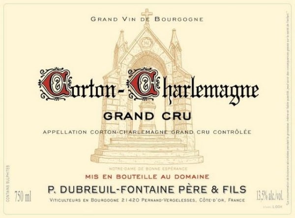 Rượu vang trằng Domaine Dubreuil-Fontaine Corton-Charlemagne Grand Cru 2012
