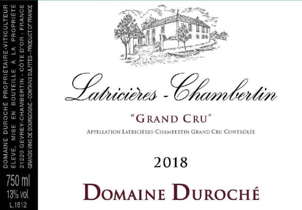 Rượu vang đỏ Domaine Duroche Latricieres-Chambertin Grand Cru 2018