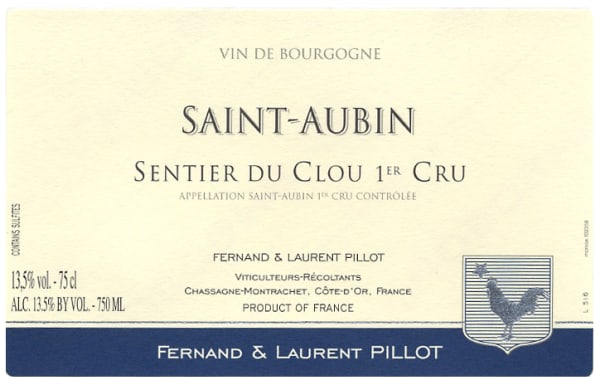 Rượu vang trằng Domaine Fernand & Laurent Pillot St-Aubin Sentier du Clou Premier Cru 2021