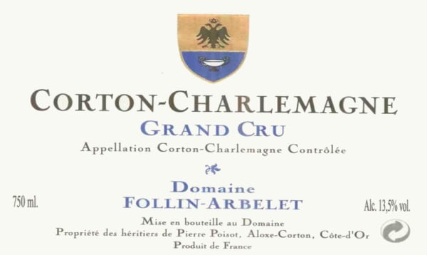 Rượu vang trằng Domaine Follin-Arbelet Corton-Charlemagne Grand Cru 2004