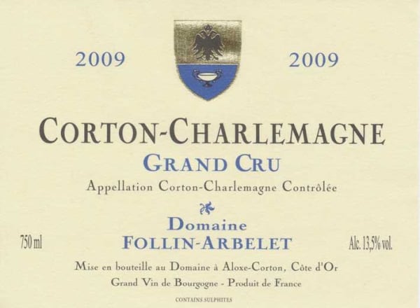 Rượu vang trằng Domaine Follin-Arbelet Corton-Charlemagne Grand Cru 2009