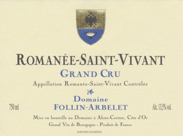 Rượu vang đỏ Domaine Follin-Arbelet Romanee-Saint-Vivant Grand Cru 2013