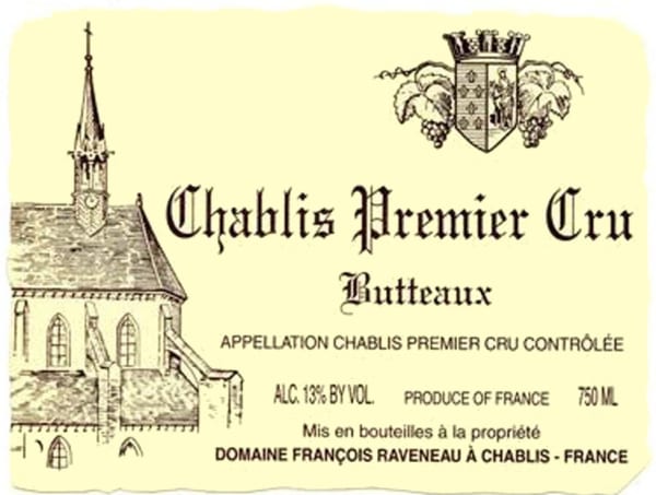 Rượu vang trằng Domaine Francois Raveneau Chablis Butteaux Premier Cru 2012
