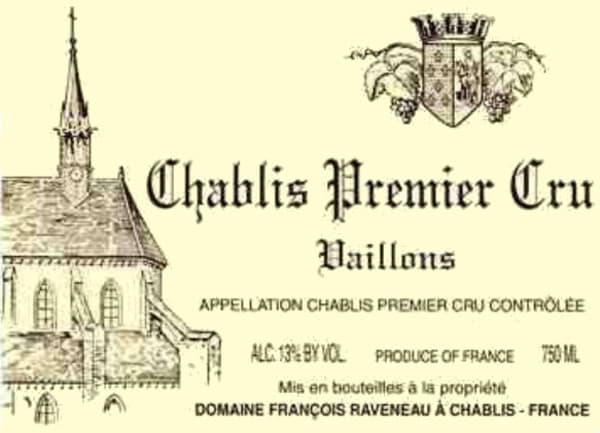 Rượu vang trằng Domaine Francois Raveneau Chablis Vaillons Premier Cru 2012