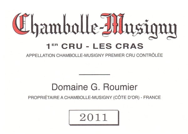 Rượu vang đỏ Domaine Georges & Christophe Roumier Chambolle-Musigny Les Cras Premier Cru 2011
