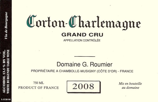 Rượu vang trằng Domaine Georges & Christophe Roumier Corton-Charlemagne Grand Cru 2008