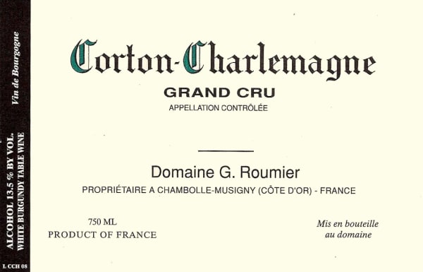 Rượu vang trằng Domaine Georges & Christophe Roumier Corton-Charlemagne Grand Cru 2012
