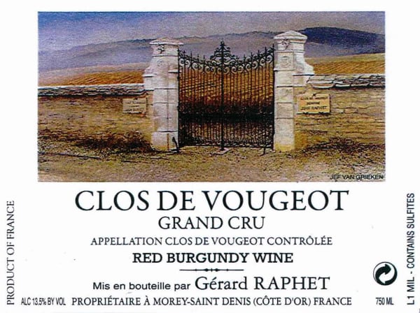 Rượu vang đỏ Domaine Gerard Raphet Clos de Vougeot Grand Cru 2018