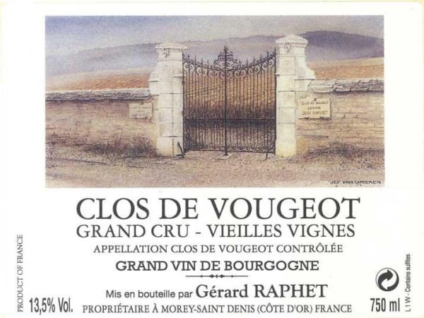 Rượu vang đỏ Domaine Gerard Raphet Clos de Vougeot Grand Cru Vieilles Vignes 2011