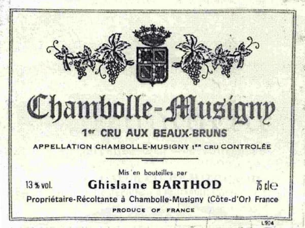 Rượu vang đỏ Domaine Ghislaine Barthod Chambolle-Musigny Aux Beaux Bruns 2005