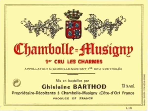 Rượu vang đỏ Domaine Ghislaine Barthod Chambolle-Musigny Les Charmes Premier Cru 2005