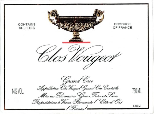 Rượu vang đỏ Domaine Gros Frere et Soeur Clos Vougeot Grand Cru 2018