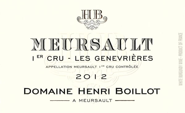 Rượu vang trằng Domaine Henri Boillot Meursault Les Genevrieres Premier Cru 2012