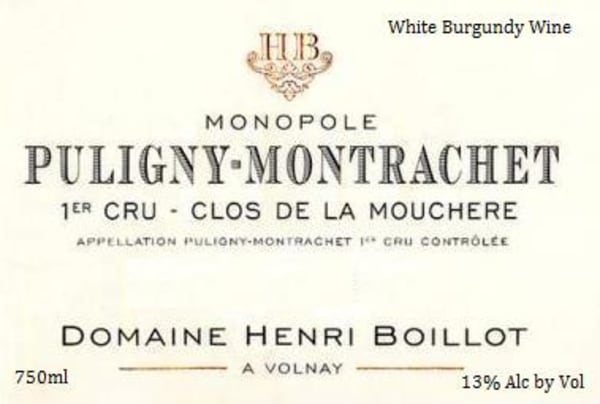 Rượu vang trằng Domaine Henri Boillot Puligny-Montrachet Clos de la Moucher Premier Cru 2013