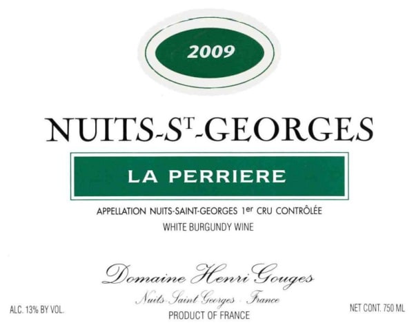 Rượu vang trằng Domaine Henri Gouges Nuits-St-Georges La Perriere Premier Cru Blanc 2009