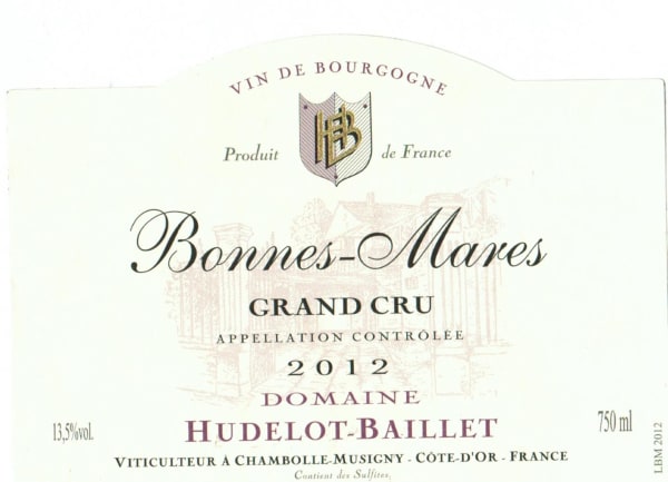 Rượu vang đỏ Domaine Hudelot-Baillet Bonnes-Mares Grand Cru 2012
