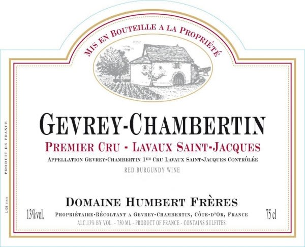 Rượu vang đỏ Domaine Humbert Freres Gevrey-Chambertin Lavaux St Jacques Premier Cru 2020