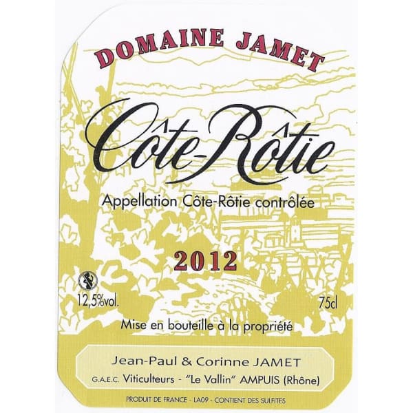 Rượu vang đỏ Domaine Jamet Cote-Rotie 2012