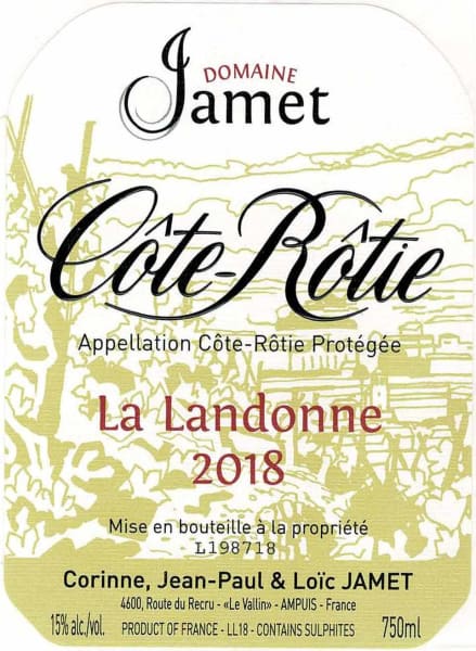 Rượu vang đỏ Domaine Jamet La Landonne Cote Rotie 2018