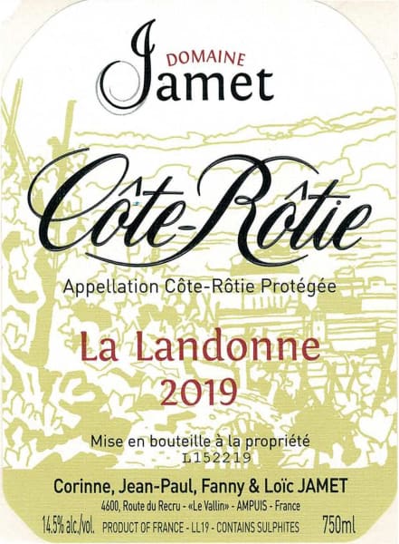 Rượu vang đỏ Domaine Jamet La Landonne Cote Rotie 2019
