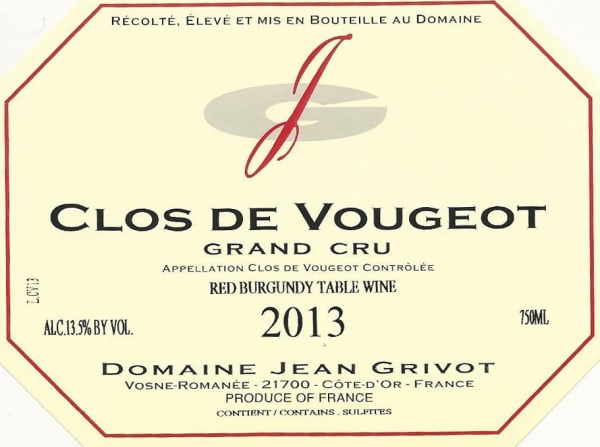 Rượu vang đỏ Domaine Jean Grivot Clos de Vougeot Grand Cru 2016