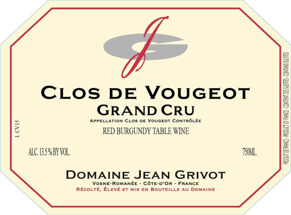 Rượu vang đỏ Domaine Jean Grivot Clos de Vougeot Grand Cru 2017