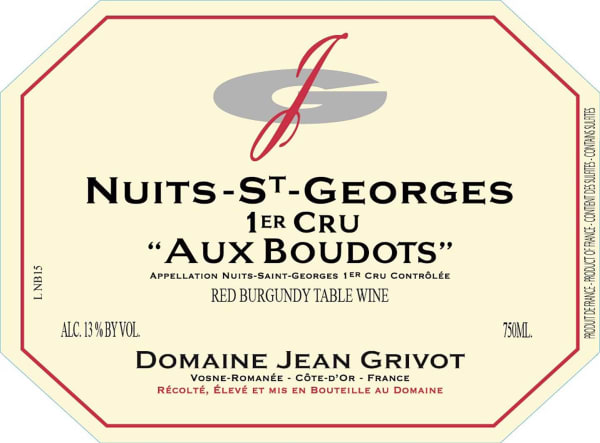 Rượu vang đỏ Domaine Jean Grivot Nuits-St-Georges Aux Boudots Premier Cru 2018